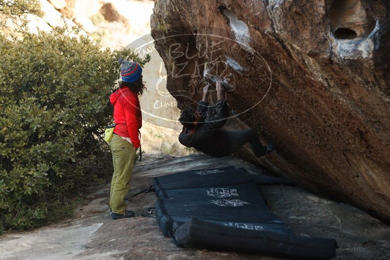 Bouldering in Hueco Tanks on 12/14/2018 with Blue Lizard Climbing and Yoga

Filename: SRM_20181214_1633280.jpg
Aperture: f/3.2
Shutter Speed: 1/250
Body: Canon EOS-1D Mark II
Lens: Canon EF 50mm f/1.8 II