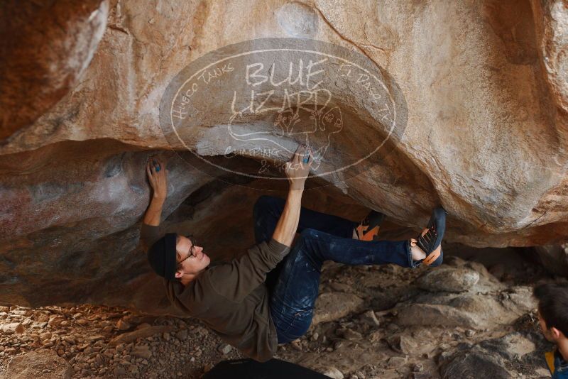 Bouldering in Hueco Tanks on 12/21/2018 with Blue Lizard Climbing and Yoga

Filename: SRM_20181221_1318460.jpg
Aperture: f/3.2
Shutter Speed: 1/250
Body: Canon EOS-1D Mark II
Lens: Canon EF 50mm f/1.8 II