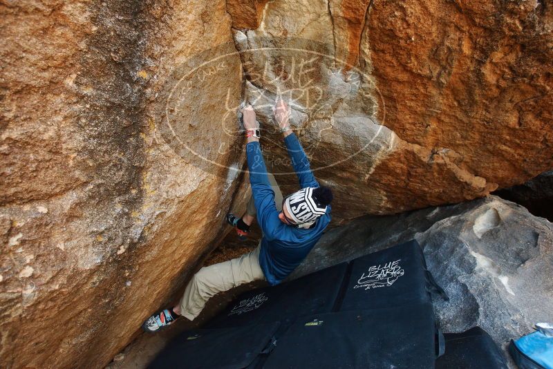 Bouldering in Hueco Tanks on 12/23/2018 with Blue Lizard Climbing and Yoga

Filename: SRM_20181223_1106010.jpg
Aperture: f/4.5
Shutter Speed: 1/250
Body: Canon EOS-1D Mark II
Lens: Canon EF 16-35mm f/2.8 L