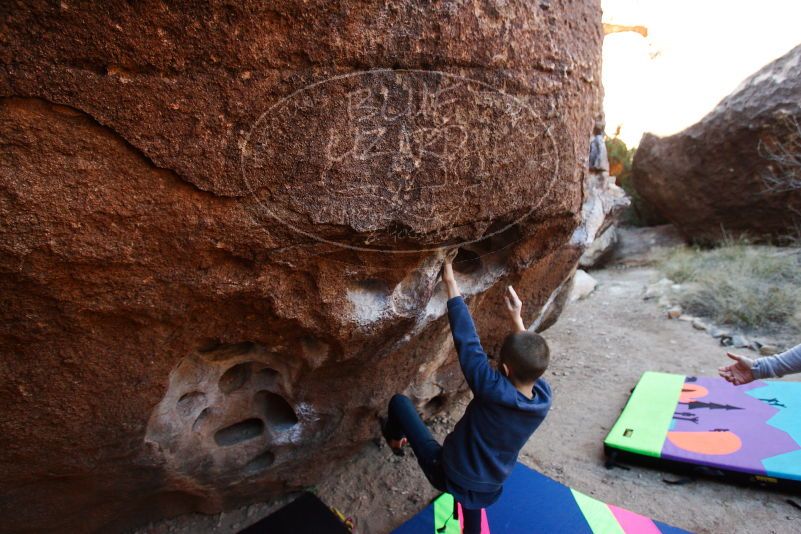 Bouldering in Hueco Tanks on 12/24/2018 with Blue Lizard Climbing and Yoga

Filename: SRM_20181224_1036330.jpg
Aperture: f/4.0
Shutter Speed: 1/250
Body: Canon EOS-1D Mark II
Lens: Canon EF 16-35mm f/2.8 L