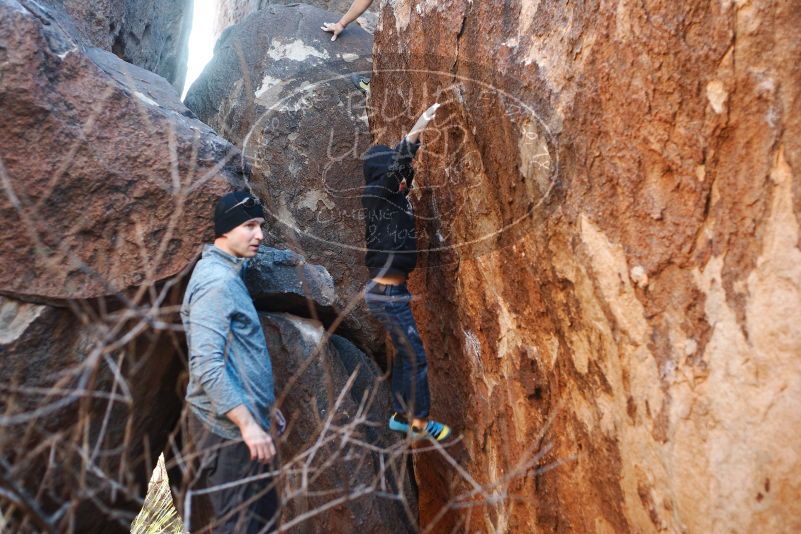 Bouldering in Hueco Tanks on 12/24/2018 with Blue Lizard Climbing and Yoga

Filename: SRM_20181224_1644040.jpg
Aperture: f/2.8
Shutter Speed: 1/200
Body: Canon EOS-1D Mark II
Lens: Canon EF 50mm f/1.8 II