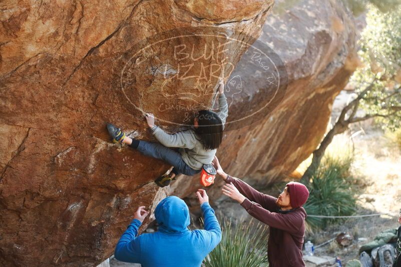 Bouldering in Hueco Tanks on 12/30/2018 with Blue Lizard Climbing and Yoga

Filename: SRM_20181230_1559090.jpg
Aperture: f/3.2
Shutter Speed: 1/400
Body: Canon EOS-1D Mark II
Lens: Canon EF 50mm f/1.8 II