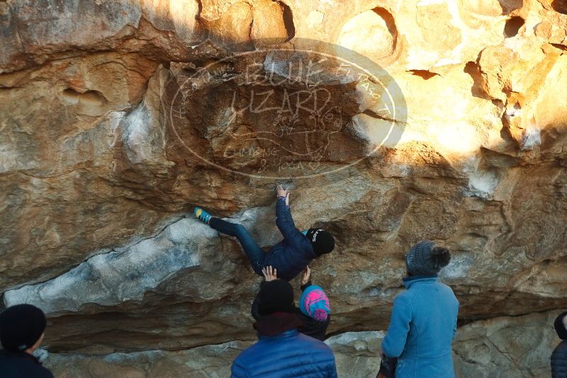 Bouldering in Hueco Tanks on 01/01/2019 with Blue Lizard Climbing and Yoga

Filename: SRM_20190101_1758530.jpg
Aperture: f/3.2
Shutter Speed: 1/640
Body: Canon EOS-1D Mark II
Lens: Canon EF 50mm f/1.8 II