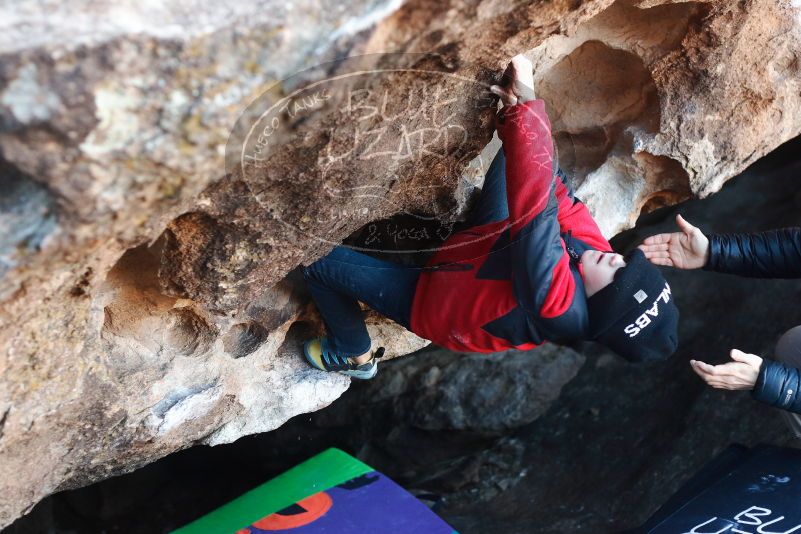 Bouldering in Hueco Tanks on 12/31/2018 with Blue Lizard Climbing and Yoga

Filename: SRM_20181231_1017280.jpg
Aperture: f/3.2
Shutter Speed: 1/250
Body: Canon EOS-1D Mark II
Lens: Canon EF 50mm f/1.8 II