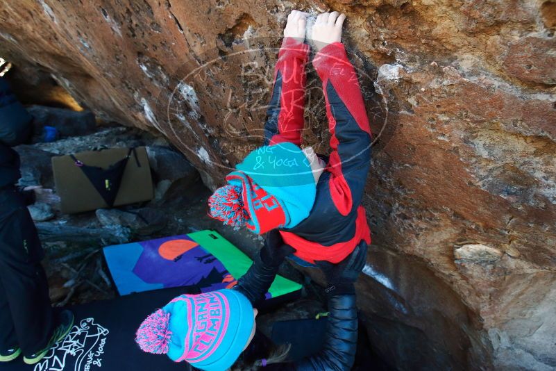 Bouldering in Hueco Tanks on 12/31/2018 with Blue Lizard Climbing and Yoga

Filename: SRM_20181231_1239090.jpg
Aperture: f/5.6
Shutter Speed: 1/250
Body: Canon EOS-1D Mark II
Lens: Canon EF 16-35mm f/2.8 L