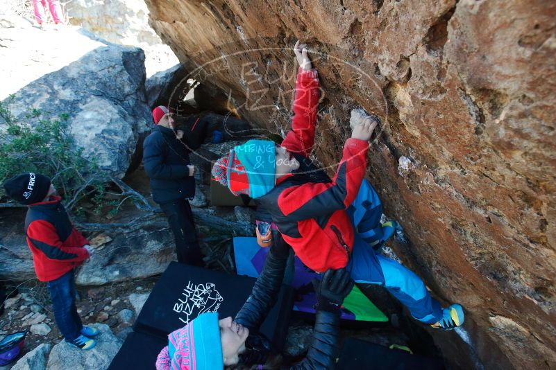 Bouldering in Hueco Tanks on 12/31/2018 with Blue Lizard Climbing and Yoga

Filename: SRM_20181231_1239130.jpg
Aperture: f/6.3
Shutter Speed: 1/250
Body: Canon EOS-1D Mark II
Lens: Canon EF 16-35mm f/2.8 L