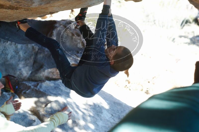 Bouldering in Hueco Tanks on 12/31/2018 with Blue Lizard Climbing and Yoga

Filename: SRM_20181231_1536170.jpg
Aperture: f/4.0
Shutter Speed: 1/250
Body: Canon EOS-1D Mark II
Lens: Canon EF 50mm f/1.8 II