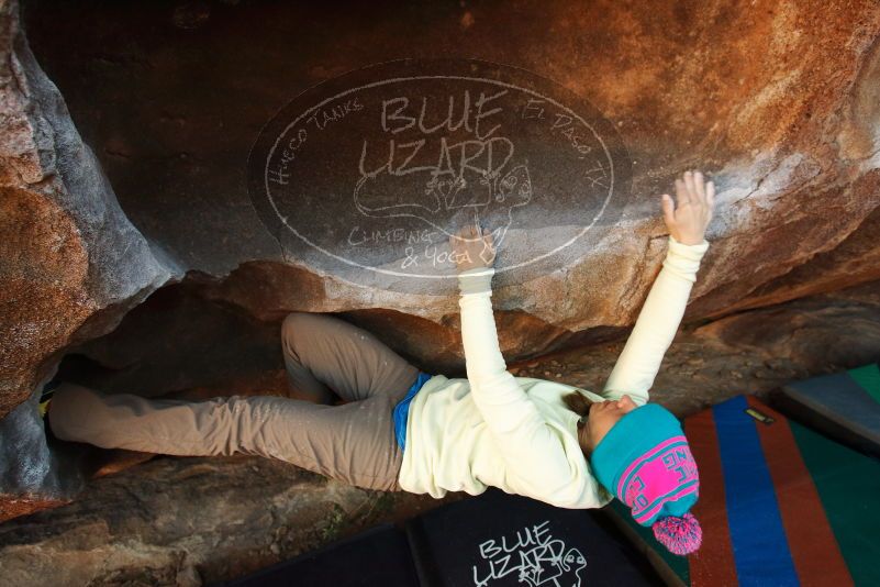 Bouldering in Hueco Tanks on 12/31/2018 with Blue Lizard Climbing and Yoga

Filename: SRM_20181231_1655430.jpg
Aperture: f/5.0
Shutter Speed: 1/250
Body: Canon EOS-1D Mark II
Lens: Canon EF 16-35mm f/2.8 L