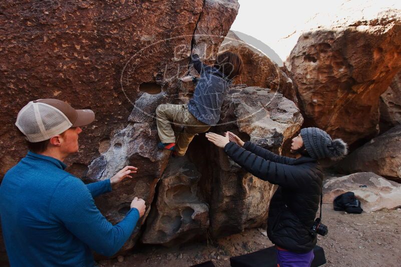 Bouldering in Hueco Tanks on 01/05/2019 with Blue Lizard Climbing and Yoga

Filename: SRM_20190105_1114150.jpg
Aperture: f/5.0
Shutter Speed: 1/250
Body: Canon EOS-1D Mark II
Lens: Canon EF 16-35mm f/2.8 L