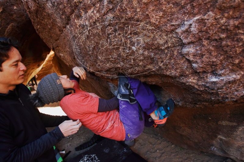 Bouldering in Hueco Tanks on 01/05/2019 with Blue Lizard Climbing and Yoga

Filename: SRM_20190105_1129460.jpg
Aperture: f/4.0
Shutter Speed: 1/200
Body: Canon EOS-1D Mark II
Lens: Canon EF 16-35mm f/2.8 L