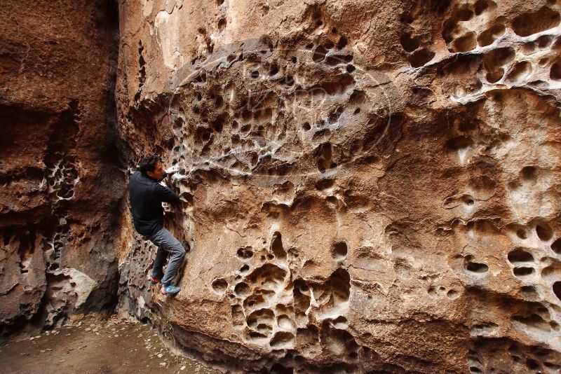 Bouldering in Hueco Tanks on 01/06/2019 with Blue Lizard Climbing and Yoga

Filename: SRM_20190106_1205560.jpg
Aperture: f/4.5
Shutter Speed: 1/80
Body: Canon EOS-1D Mark II
Lens: Canon EF 16-35mm f/2.8 L