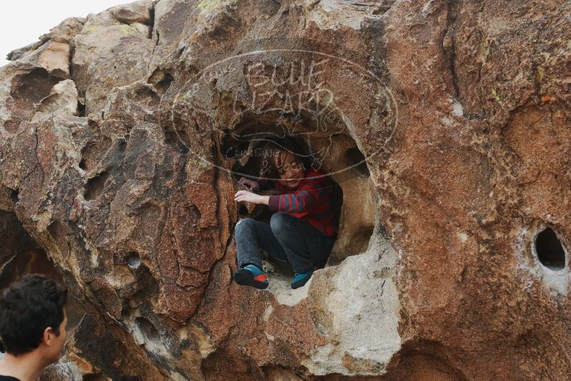 Bouldering in Hueco Tanks on 01/06/2019 with Blue Lizard Climbing and Yoga

Filename: SRM_20190106_1314390.jpg
Aperture: f/4.0
Shutter Speed: 1/500
Body: Canon EOS-1D Mark II
Lens: Canon EF 50mm f/1.8 II