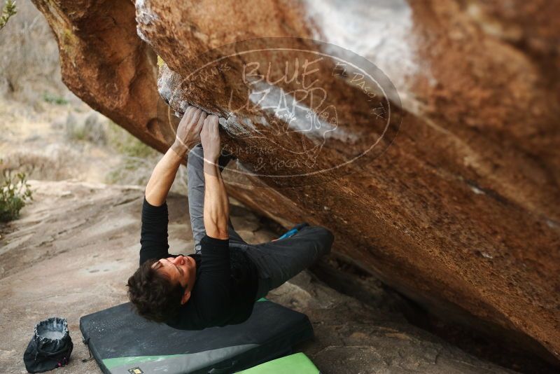 Bouldering in Hueco Tanks on 01/06/2019 with Blue Lizard Climbing and Yoga

Filename: SRM_20190106_1328350.jpg
Aperture: f/2.5
Shutter Speed: 1/320
Body: Canon EOS-1D Mark II
Lens: Canon EF 50mm f/1.8 II