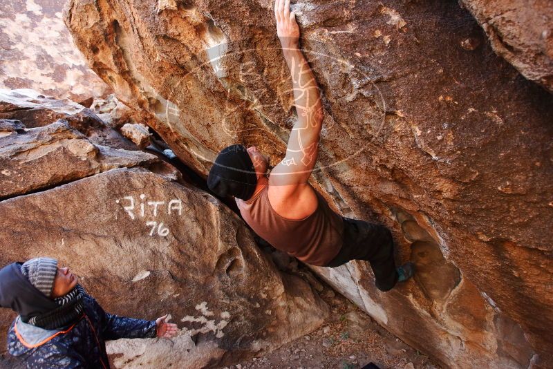 Bouldering in Hueco Tanks on 01/13/2019 with Blue Lizard Climbing and Yoga

Filename: SRM_20190113_1212390.jpg
Aperture: f/4.0
Shutter Speed: 1/320
Body: Canon EOS-1D Mark II
Lens: Canon EF 16-35mm f/2.8 L