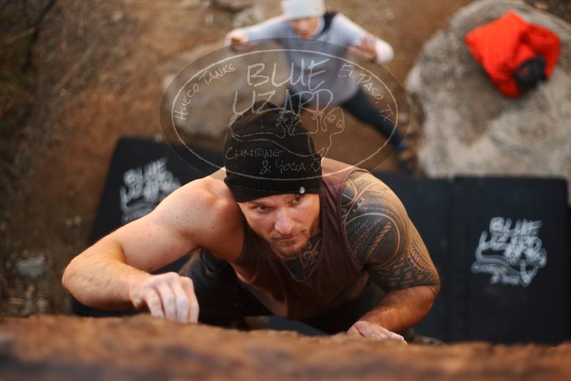 Bouldering in Hueco Tanks on 01/13/2019 with Blue Lizard Climbing and Yoga

Filename: SRM_20190113_1308180.jpg
Aperture: f/1.8
Shutter Speed: 1/400
Body: Canon EOS-1D Mark II
Lens: Canon EF 50mm f/1.8 II