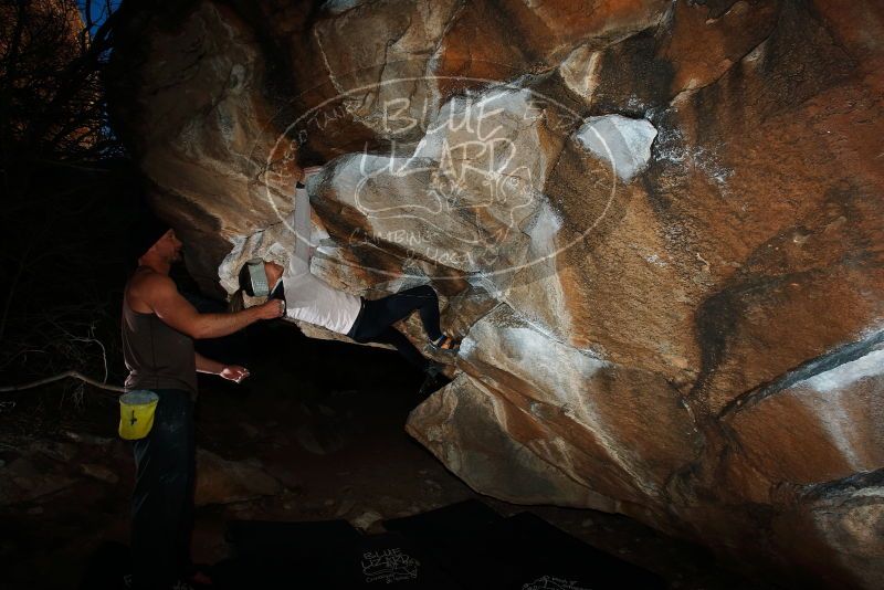 Bouldering in Hueco Tanks on 01/13/2019 with Blue Lizard Climbing and Yoga

Filename: SRM_20190113_1737360.jpg
Aperture: f/8.0
Shutter Speed: 1/250
Body: Canon EOS-1D Mark II
Lens: Canon EF 16-35mm f/2.8 L