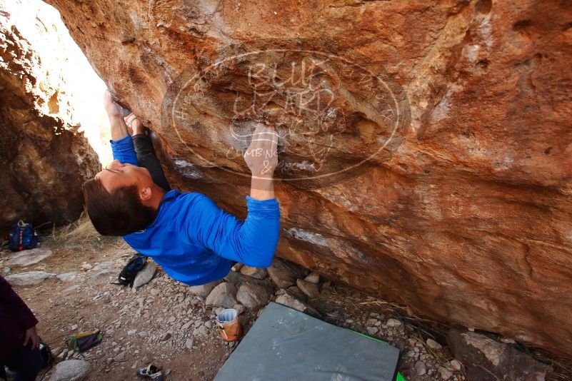 Bouldering in Hueco Tanks on 01/14/2019 with Blue Lizard Climbing and Yoga

Filename: SRM_20190114_1145310.jpg
Aperture: f/5.6
Shutter Speed: 1/250
Body: Canon EOS-1D Mark II
Lens: Canon EF 16-35mm f/2.8 L