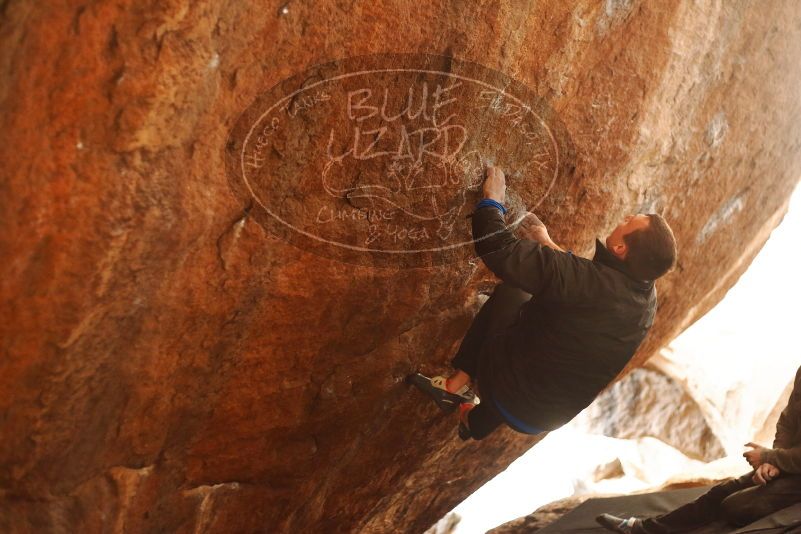 Bouldering in Hueco Tanks on 01/14/2019 with Blue Lizard Climbing and Yoga

Filename: SRM_20190114_1524260.jpg
Aperture: f/2.2
Shutter Speed: 1/160
Body: Canon EOS-1D Mark II
Lens: Canon EF 50mm f/1.8 II