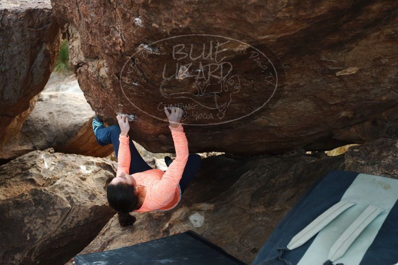 Bouldering in Hueco Tanks on 01/14/2019 with Blue Lizard Climbing and Yoga

Filename: SRM_20190114_1702550.jpg
Aperture: f/3.2
Shutter Speed: 1/250
Body: Canon EOS-1D Mark II
Lens: Canon EF 50mm f/1.8 II