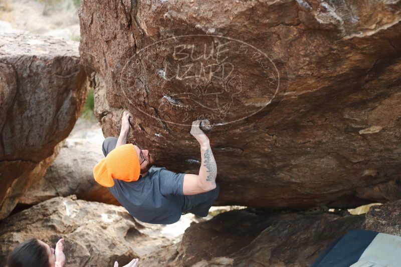 Bouldering in Hueco Tanks on 01/14/2019 with Blue Lizard Climbing and Yoga

Filename: SRM_20190114_1704191.jpg
Aperture: f/3.2
Shutter Speed: 1/250
Body: Canon EOS-1D Mark II
Lens: Canon EF 50mm f/1.8 II