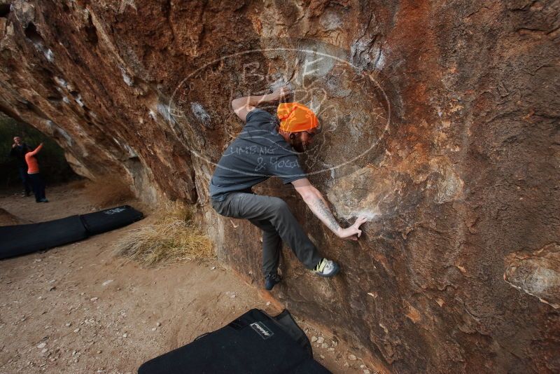 Bouldering in Hueco Tanks on 01/14/2019 with Blue Lizard Climbing and Yoga

Filename: SRM_20190114_1748330.jpg
Aperture: f/5.0
Shutter Speed: 1/250
Body: Canon EOS-1D Mark II
Lens: Canon EF 16-35mm f/2.8 L