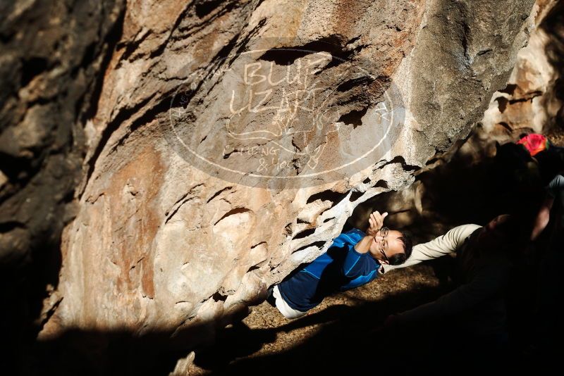 Bouldering in Hueco Tanks on 01/18/2019 with Blue Lizard Climbing and Yoga

Filename: SRM_20190118_1304050.jpg
Aperture: f/4.5
Shutter Speed: 1/1000
Body: Canon EOS-1D Mark II
Lens: Canon EF 50mm f/1.8 II