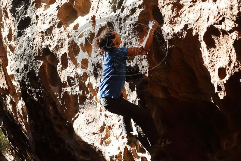 Bouldering in Hueco Tanks on 01/18/2019 with Blue Lizard Climbing and Yoga

Filename: SRM_20190118_1312430.jpg
Aperture: f/2.8
Shutter Speed: 1/2000
Body: Canon EOS-1D Mark II
Lens: Canon EF 50mm f/1.8 II