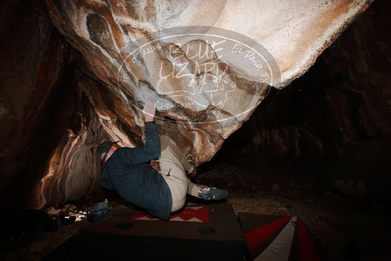 Bouldering in Hueco Tanks on 01/18/2019 with Blue Lizard Climbing and Yoga

Filename: SRM_20190118_1409160.jpg
Aperture: f/8.0
Shutter Speed: 1/250
Body: Canon EOS-1D Mark II
Lens: Canon EF 16-35mm f/2.8 L