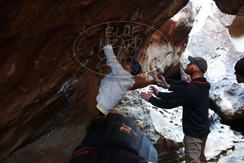 Bouldering in Hueco Tanks on 01/18/2019 with Blue Lizard Climbing and Yoga

Filename: SRM_20190118_1602130.jpg
Aperture: f/2.8
Shutter Speed: 1/125
Body: Canon EOS-1D Mark II
Lens: Canon EF 50mm f/1.8 II