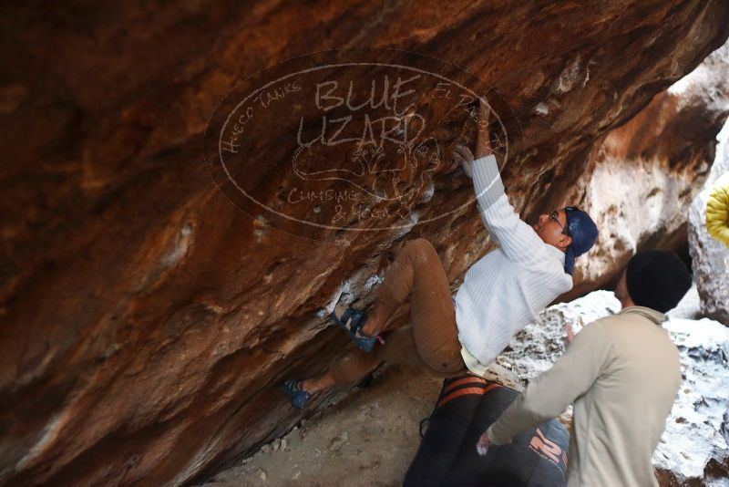 Bouldering in Hueco Tanks on 01/18/2019 with Blue Lizard Climbing and Yoga

Filename: SRM_20190118_1609110.jpg
Aperture: f/2.2
Shutter Speed: 1/100
Body: Canon EOS-1D Mark II
Lens: Canon EF 50mm f/1.8 II