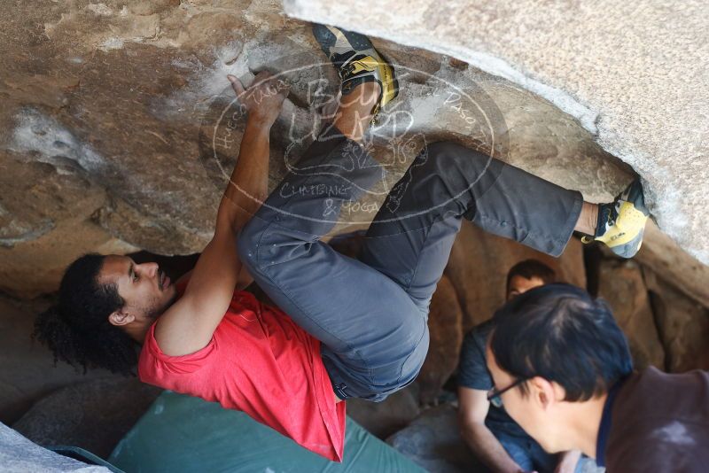 Bouldering in Hueco Tanks on 01/19/2019 with Blue Lizard Climbing and Yoga

Filename: SRM_20190119_1302100.jpg
Aperture: f/3.2
Shutter Speed: 1/250
Body: Canon EOS-1D Mark II
Lens: Canon EF 50mm f/1.8 II