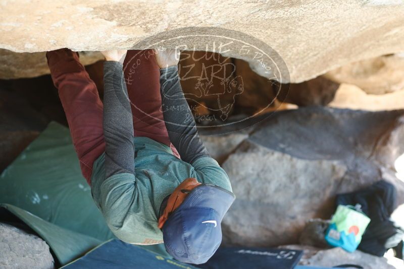 Bouldering in Hueco Tanks on 01/19/2019 with Blue Lizard Climbing and Yoga

Filename: SRM_20190119_1305530.jpg
Aperture: f/2.8
Shutter Speed: 1/640
Body: Canon EOS-1D Mark II
Lens: Canon EF 50mm f/1.8 II