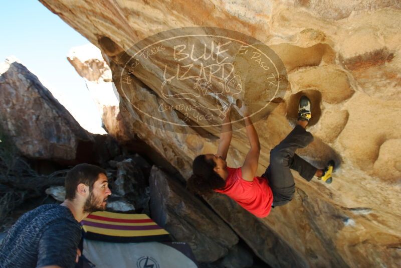 Bouldering in Hueco Tanks on 01/19/2019 with Blue Lizard Climbing and Yoga

Filename: SRM_20190119_1404160.jpg
Aperture: f/5.6
Shutter Speed: 1/320
Body: Canon EOS-1D Mark II
Lens: Canon EF 16-35mm f/2.8 L