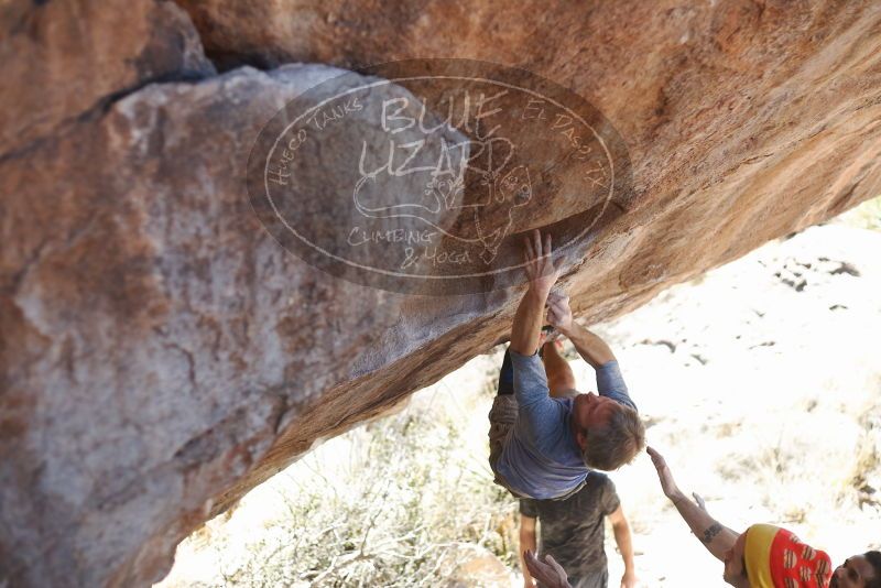 Bouldering in Hueco Tanks on 01/19/2019 with Blue Lizard Climbing and Yoga

Filename: SRM_20190119_1429040.jpg
Aperture: f/2.5
Shutter Speed: 1/500
Body: Canon EOS-1D Mark II
Lens: Canon EF 50mm f/1.8 II