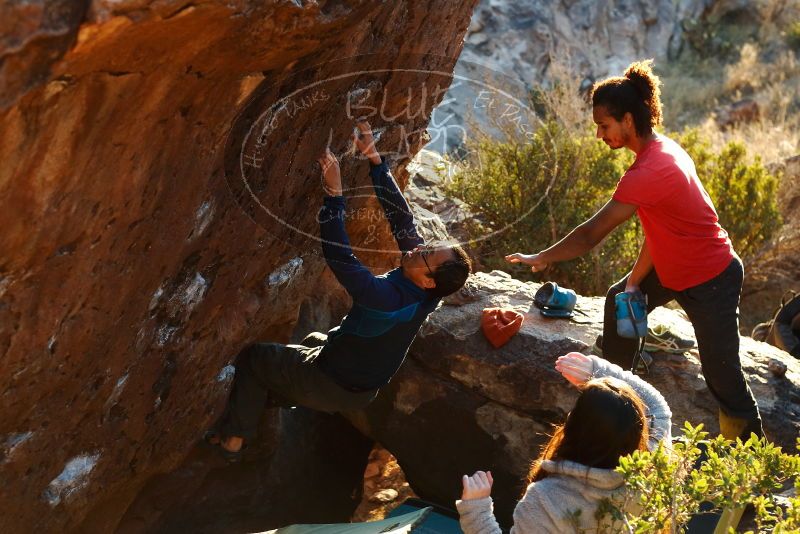 Bouldering in Hueco Tanks on 01/19/2019 with Blue Lizard Climbing and Yoga

Filename: SRM_20190119_1807490.jpg
Aperture: f/4.0
Shutter Speed: 1/250
Body: Canon EOS-1D Mark II
Lens: Canon EF 50mm f/1.8 II