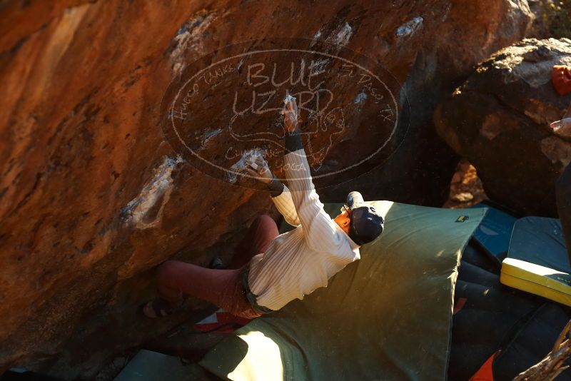 Bouldering in Hueco Tanks on 01/19/2019 with Blue Lizard Climbing and Yoga

Filename: SRM_20190119_1809280.jpg
Aperture: f/3.2
Shutter Speed: 1/250
Body: Canon EOS-1D Mark II
Lens: Canon EF 50mm f/1.8 II