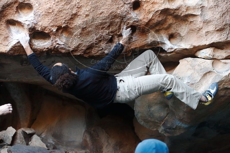 Bouldering in Hueco Tanks on 01/20/2019 with Blue Lizard Climbing and Yoga

Filename: SRM_20190120_1221100.jpg
Aperture: f/3.2
Shutter Speed: 1/250
Body: Canon EOS-1D Mark II
Lens: Canon EF 50mm f/1.8 II