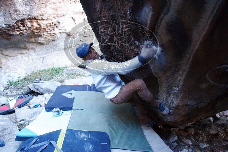 Bouldering in Hueco Tanks on 01/20/2019 with Blue Lizard Climbing and Yoga

Filename: SRM_20190120_1303070.jpg
Aperture: f/2.8
Shutter Speed: 1/100
Body: Canon EOS-1D Mark II
Lens: Canon EF 16-35mm f/2.8 L