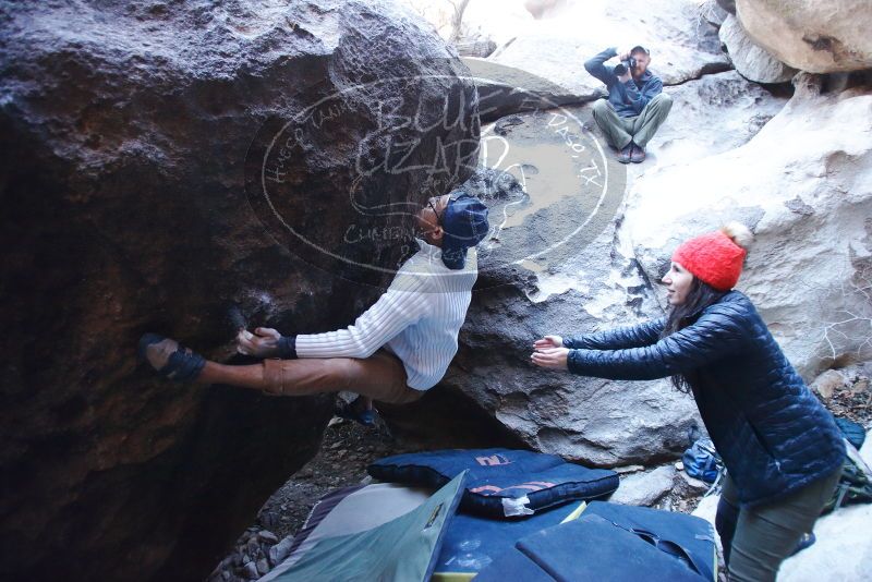 Bouldering in Hueco Tanks on 01/20/2019 with Blue Lizard Climbing and Yoga

Filename: SRM_20190120_1307110.jpg
Aperture: f/2.8
Shutter Speed: 1/250
Body: Canon EOS-1D Mark II
Lens: Canon EF 16-35mm f/2.8 L