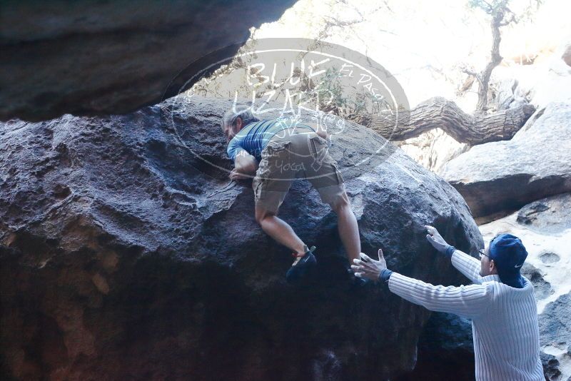 Bouldering in Hueco Tanks on 01/20/2019 with Blue Lizard Climbing and Yoga

Filename: SRM_20190120_1316250.jpg
Aperture: f/6.3
Shutter Speed: 1/200
Body: Canon EOS-1D Mark II
Lens: Canon EF 50mm f/1.8 II