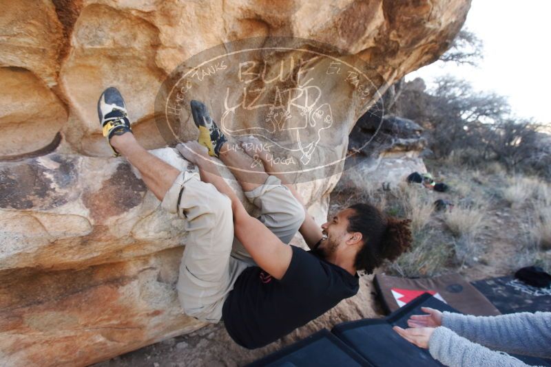 Bouldering in Hueco Tanks on 01/21/2019 with Blue Lizard Climbing and Yoga

Filename: SRM_20190121_1113060.jpg
Aperture: f/5.6
Shutter Speed: 1/250
Body: Canon EOS-1D Mark II
Lens: Canon EF 16-35mm f/2.8 L