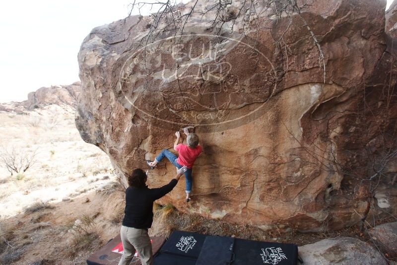 Bouldering in Hueco Tanks on 01/21/2019 with Blue Lizard Climbing and Yoga

Filename: SRM_20190121_1125300.jpg
Aperture: f/6.3
Shutter Speed: 1/250
Body: Canon EOS-1D Mark II
Lens: Canon EF 16-35mm f/2.8 L