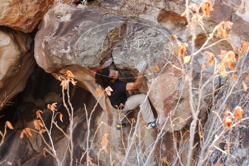 Bouldering in Hueco Tanks on 01/21/2019 with Blue Lizard Climbing and Yoga

Filename: SRM_20190121_1236370.jpg
Aperture: f/5.6
Shutter Speed: 1/250
Body: Canon EOS-1D Mark II
Lens: Canon EF 16-35mm f/2.8 L