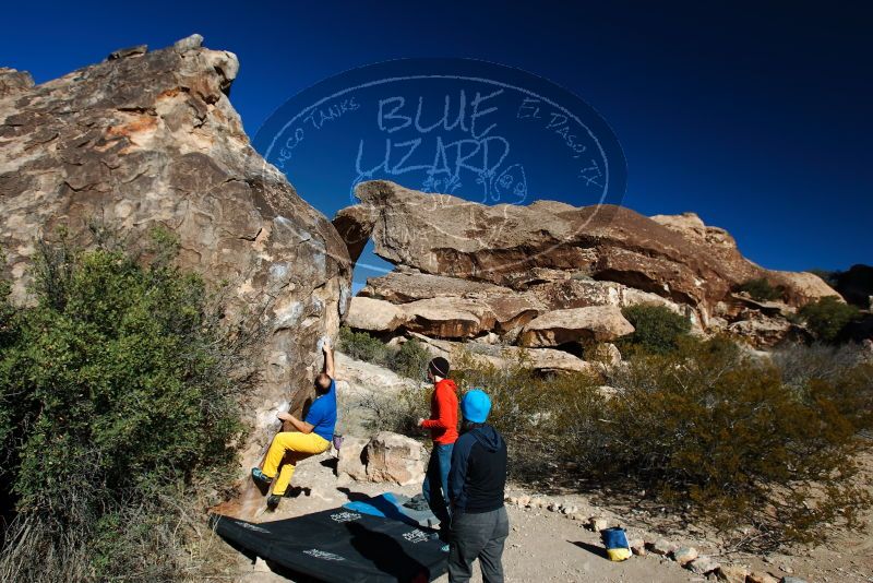 Bouldering in Hueco Tanks on 01/26/2019 with Blue Lizard Climbing and Yoga

Filename: SRM_20190126_1041490.jpg
Aperture: f/5.6
Shutter Speed: 1/250
Body: Canon EOS-1D Mark II
Lens: Canon EF 16-35mm f/2.8 L