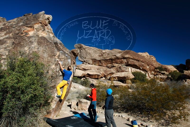 Bouldering in Hueco Tanks on 01/26/2019 with Blue Lizard Climbing and Yoga

Filename: SRM_20190126_1042040.jpg
Aperture: f/5.0
Shutter Speed: 1/250
Body: Canon EOS-1D Mark II
Lens: Canon EF 16-35mm f/2.8 L