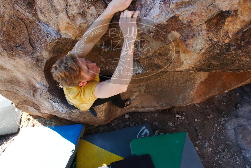 Bouldering in Hueco Tanks on 01/26/2019 with Blue Lizard Climbing and Yoga

Filename: SRM_20190126_1109401.jpg
Aperture: f/5.6
Shutter Speed: 1/250
Body: Canon EOS-1D Mark II
Lens: Canon EF 16-35mm f/2.8 L