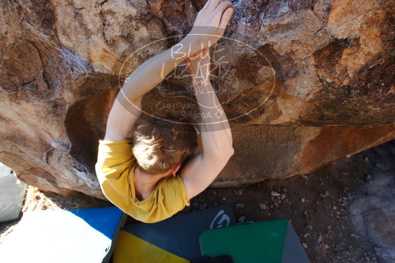 Bouldering in Hueco Tanks on 01/26/2019 with Blue Lizard Climbing and Yoga

Filename: SRM_20190126_1109402.jpg
Aperture: f/6.3
Shutter Speed: 1/250
Body: Canon EOS-1D Mark II
Lens: Canon EF 16-35mm f/2.8 L