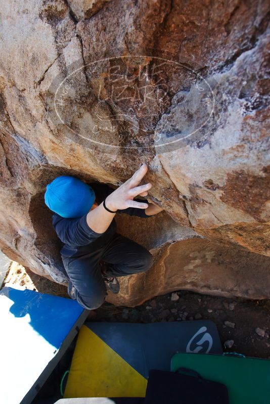 Bouldering in Hueco Tanks on 01/26/2019 with Blue Lizard Climbing and Yoga

Filename: SRM_20190126_1113000.jpg
Aperture: f/5.6
Shutter Speed: 1/250
Body: Canon EOS-1D Mark II
Lens: Canon EF 16-35mm f/2.8 L