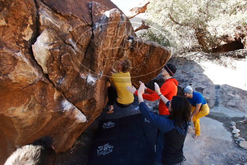 Bouldering in Hueco Tanks on 01/26/2019 with Blue Lizard Climbing and Yoga

Filename: SRM_20190126_1120390.jpg
Aperture: f/5.6
Shutter Speed: 1/250
Body: Canon EOS-1D Mark II
Lens: Canon EF 16-35mm f/2.8 L