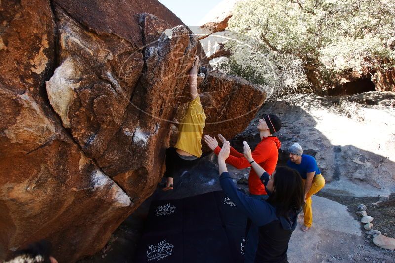 Bouldering in Hueco Tanks on 01/26/2019 with Blue Lizard Climbing and Yoga

Filename: SRM_20190126_1120400.jpg
Aperture: f/6.3
Shutter Speed: 1/250
Body: Canon EOS-1D Mark II
Lens: Canon EF 16-35mm f/2.8 L